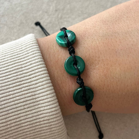Malachite Circle Cord Bracelet
