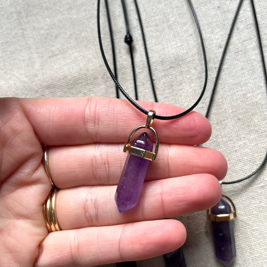 Energy Point Pendant - Amethyst