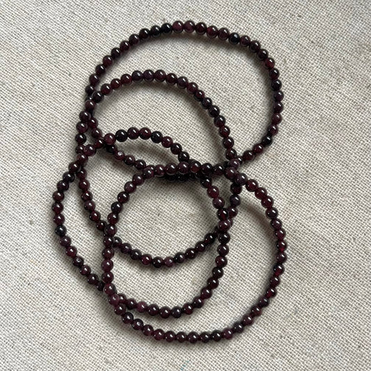 Garnet 4mm Beaded Bracelet - Passion