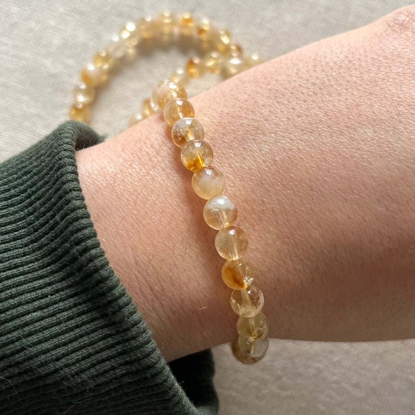 Citrine 6mm Beaded Bracelet - Abundance