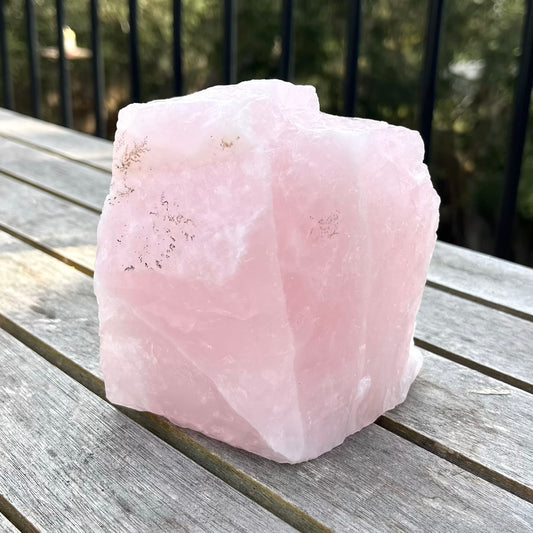 Rose Quartz Large Raw Base-Cut Crystal - Unconditional Love, Emotional Healing