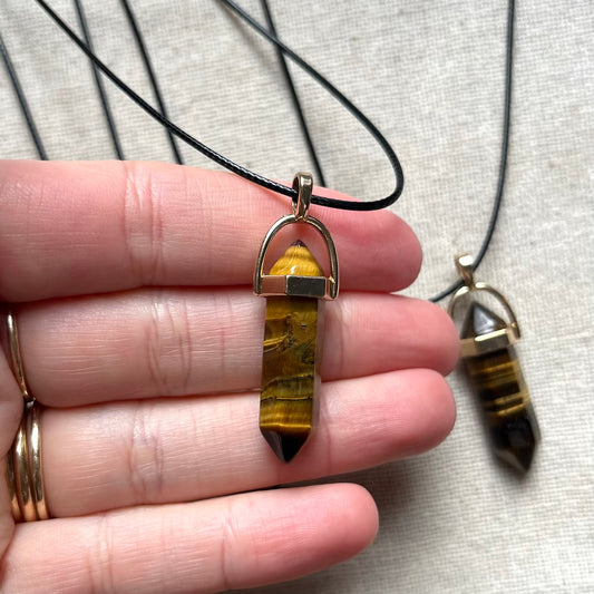 Energy Point Pendant - Tiger Eye
