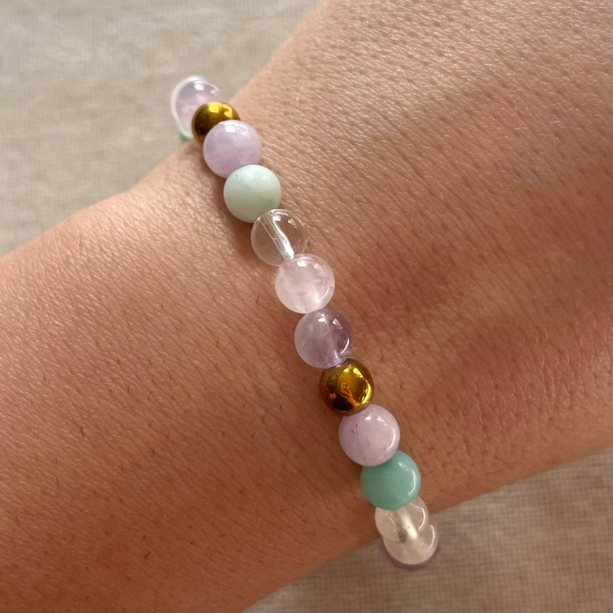 Fairy Protection Bracelet - Rose Quartz, Kunzite, Amethyst, Aventurine