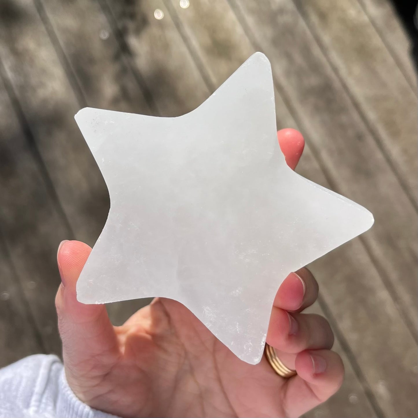 Selenite Star Tea-light Holder - High-Vibe, Cleansing