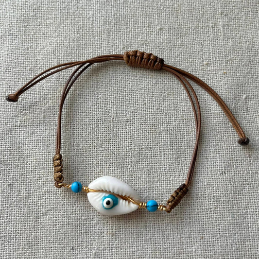 Cowrie Shell Protection Bracelet - Turquoise