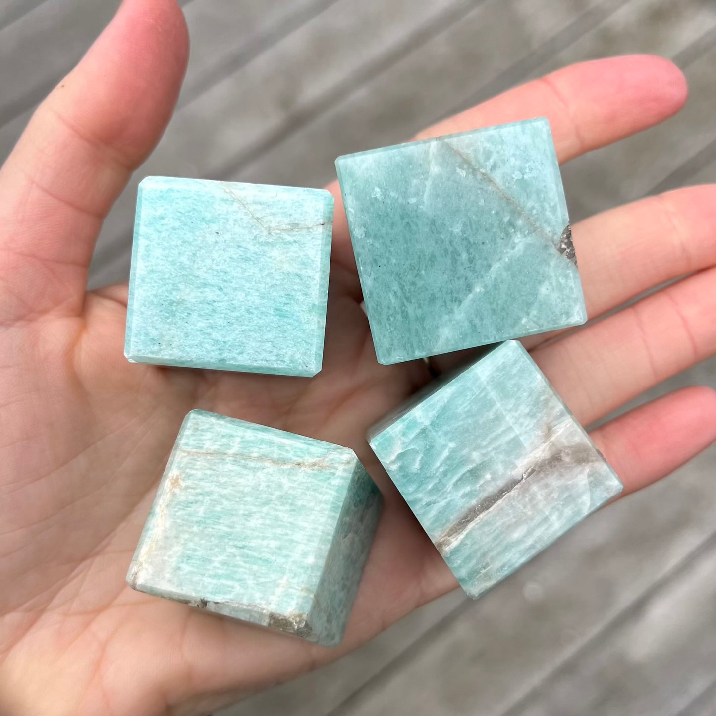 Amazonite Cube Crystal - Calming, Balance, Empowering