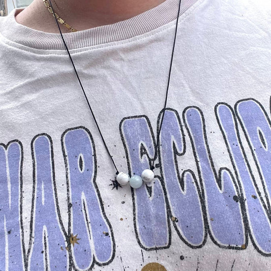 I Am Calm Necklace - Aquamarine & Howlite