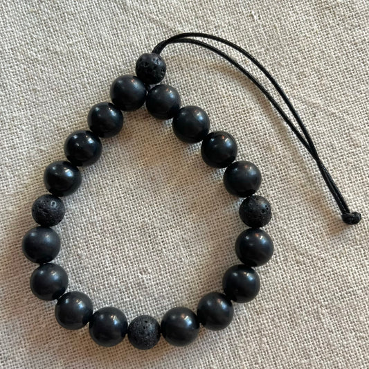Komboloi Worry Bead Bracelet - Shungite & Lava Stone