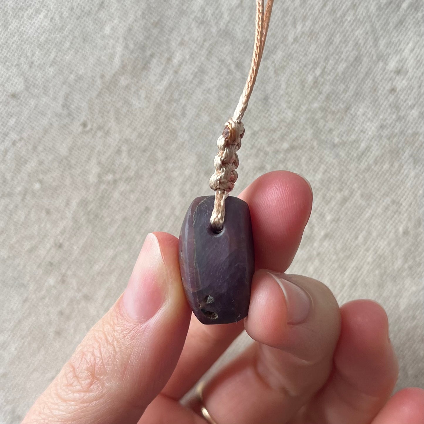 Ruby Woven Oval Pendant #1 - ONE OF A KIND