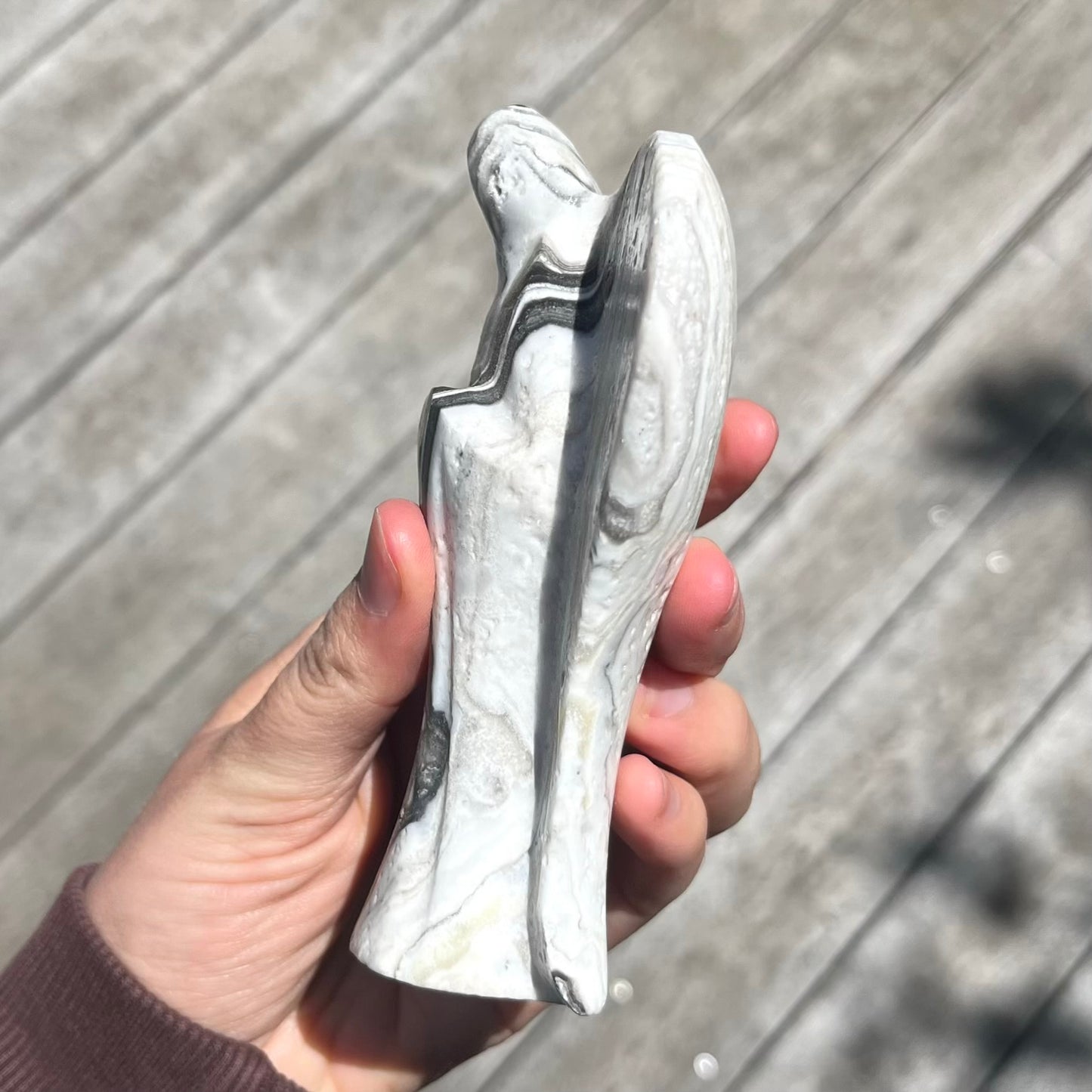 Zebra Aragonite Medium Angel Crystal - Grounding, Harmonising, Supportive