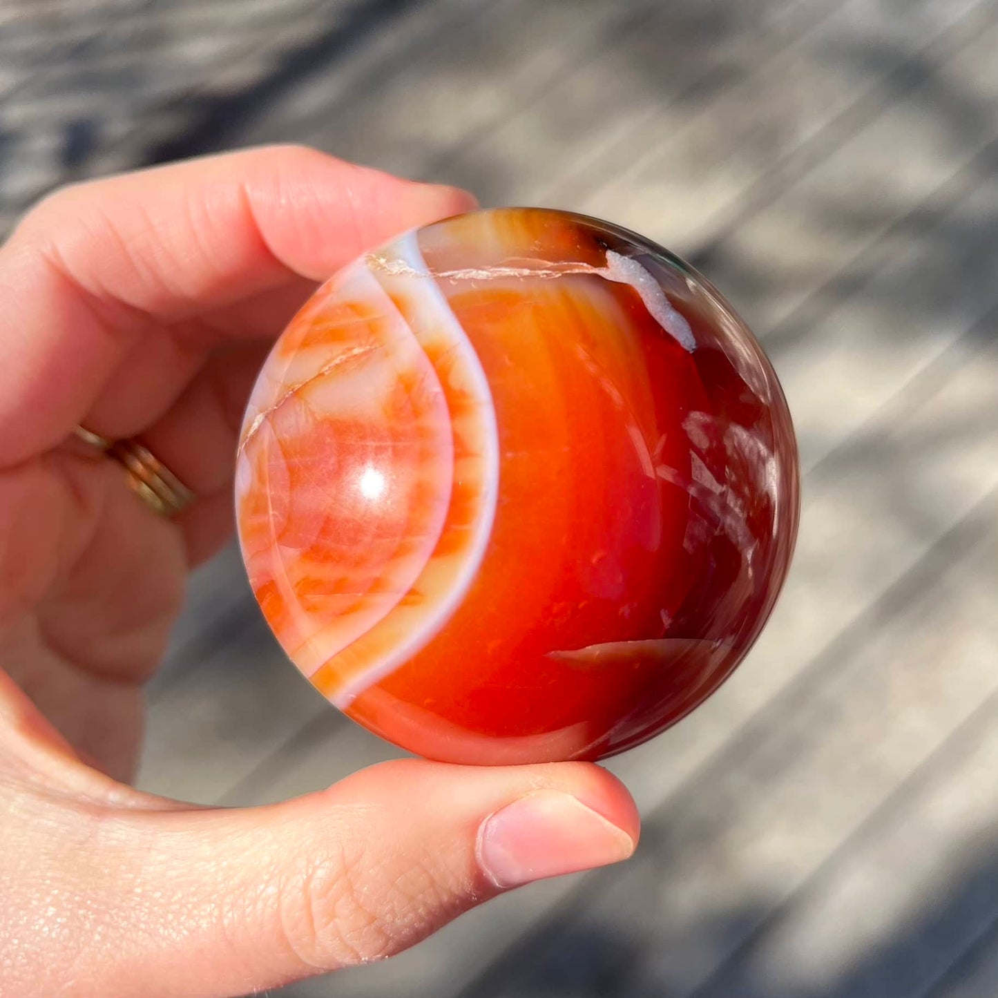 Carnelian Sphere Crystal - Medium