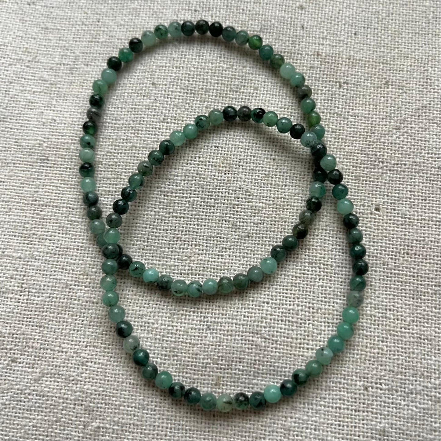 Emerald 3mm Beaded Bracelet - Rejuvenation
