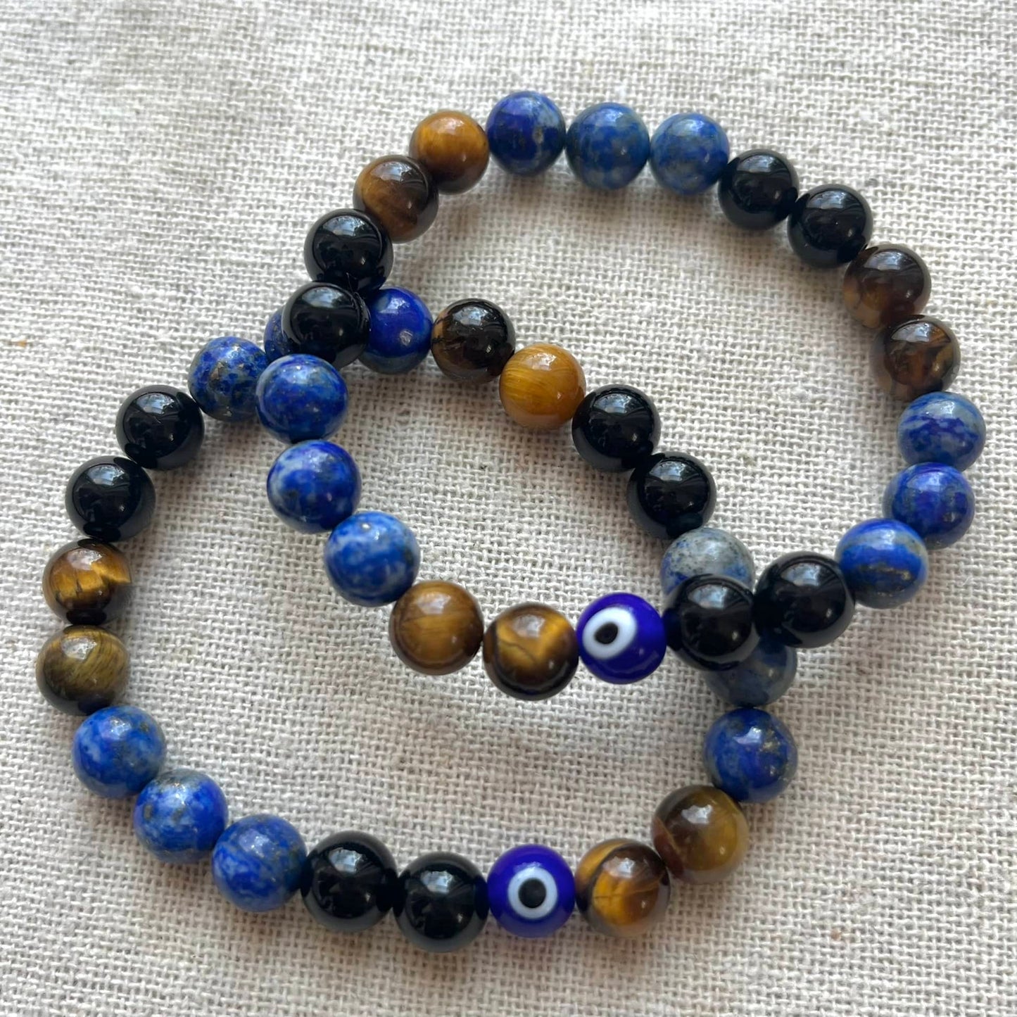 I Am Protected Bracelet - Lapis Lazuli, Tiger Eye & Obsidian