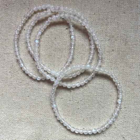 Moonstone 4mm Beaded Bracelet - Intuition