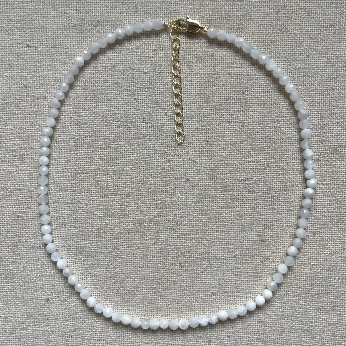 Moonstone 4mm Facet Beaded Necklace - Intuition