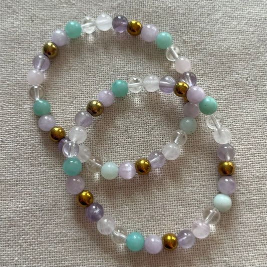 Fairy Protection Bracelet - Rose Quartz, Kunzite, Amethyst, Aventurine