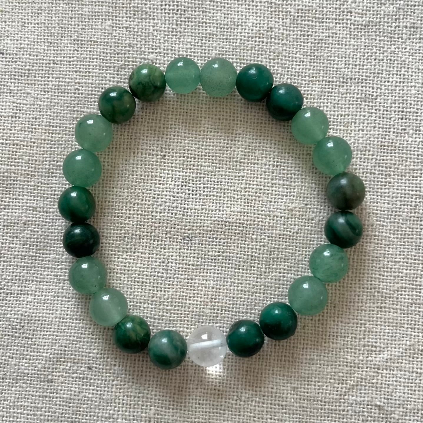 Lucky Fortune Bracelet - Jade, Green Aventurine & Clear Quartz