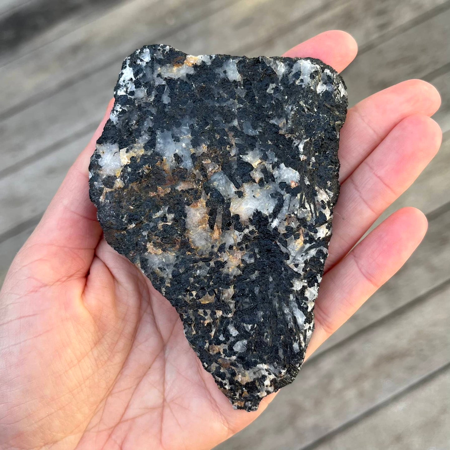 Tourmaline in Quartz Crystal Slab