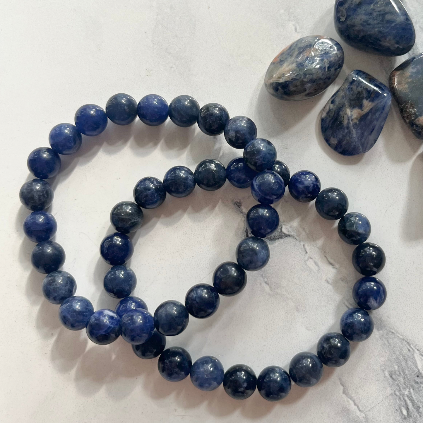 Sodalite 8mm Beaded Bracelet - Emotional Balance