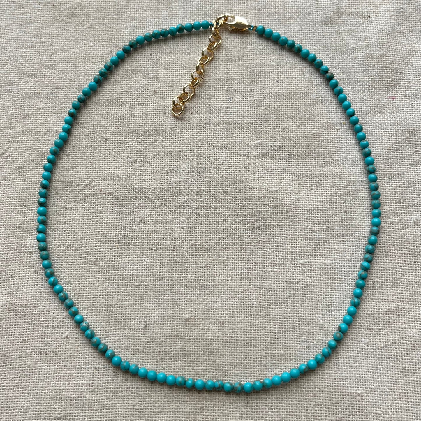 Turquoise 3mm Beaded Necklace - Wisdom