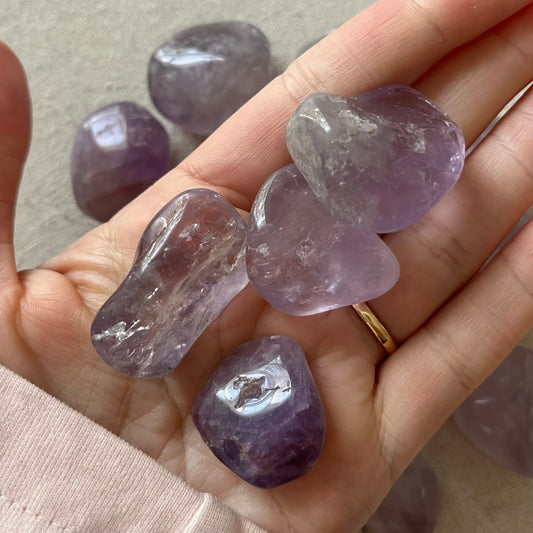 Amethyst Tumble Stone - Calming, Protective, Balancing