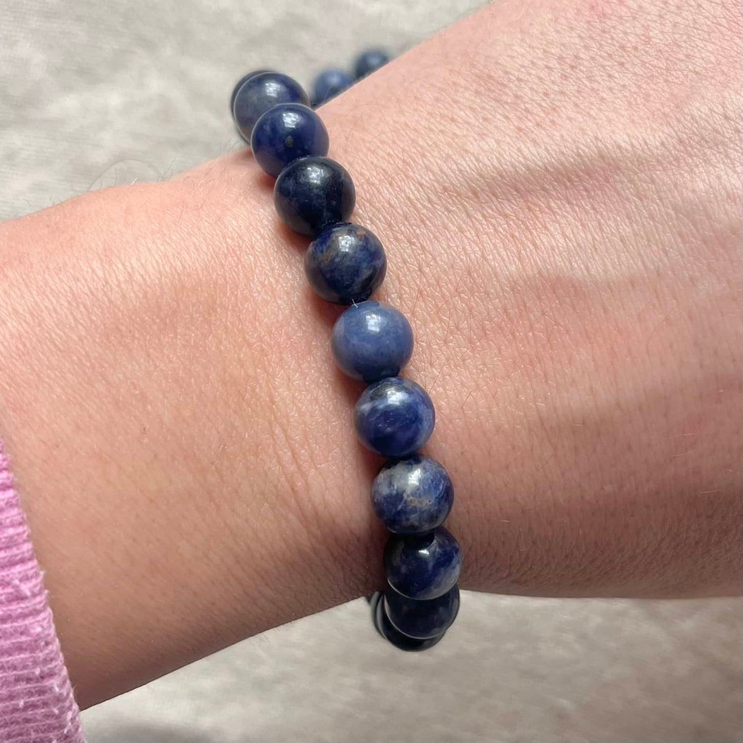 Sodalite 8mm Beaded Bracelet - Emotional Balance