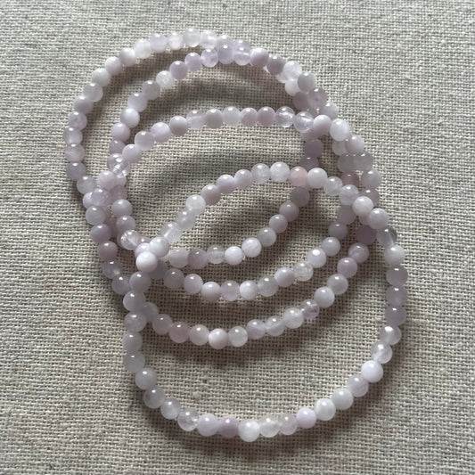 Kunzite 4mm Beaded Bracelet - Emotional Healing