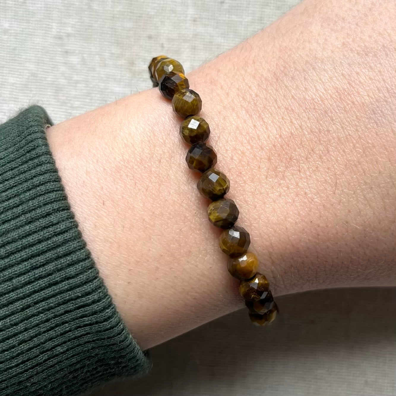 Tiger Eye 6mm Facet Beaded Bracelet - Balance