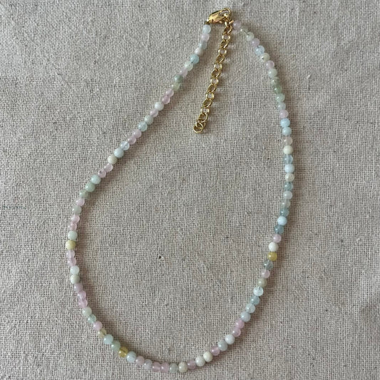 Morganite 4mm Beaded Necklace - Divine Love