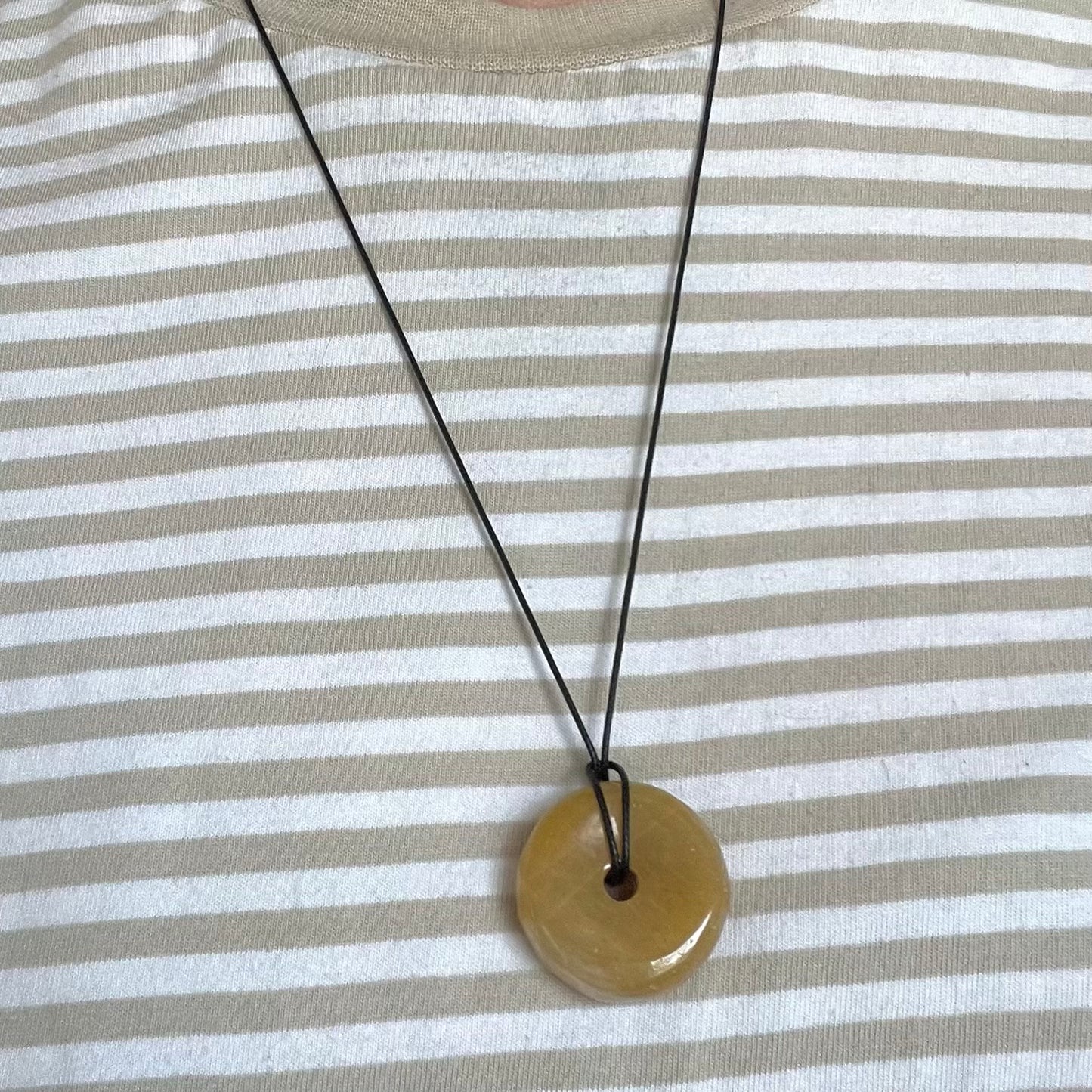 Circle of Light Pendant - Yellow Jade