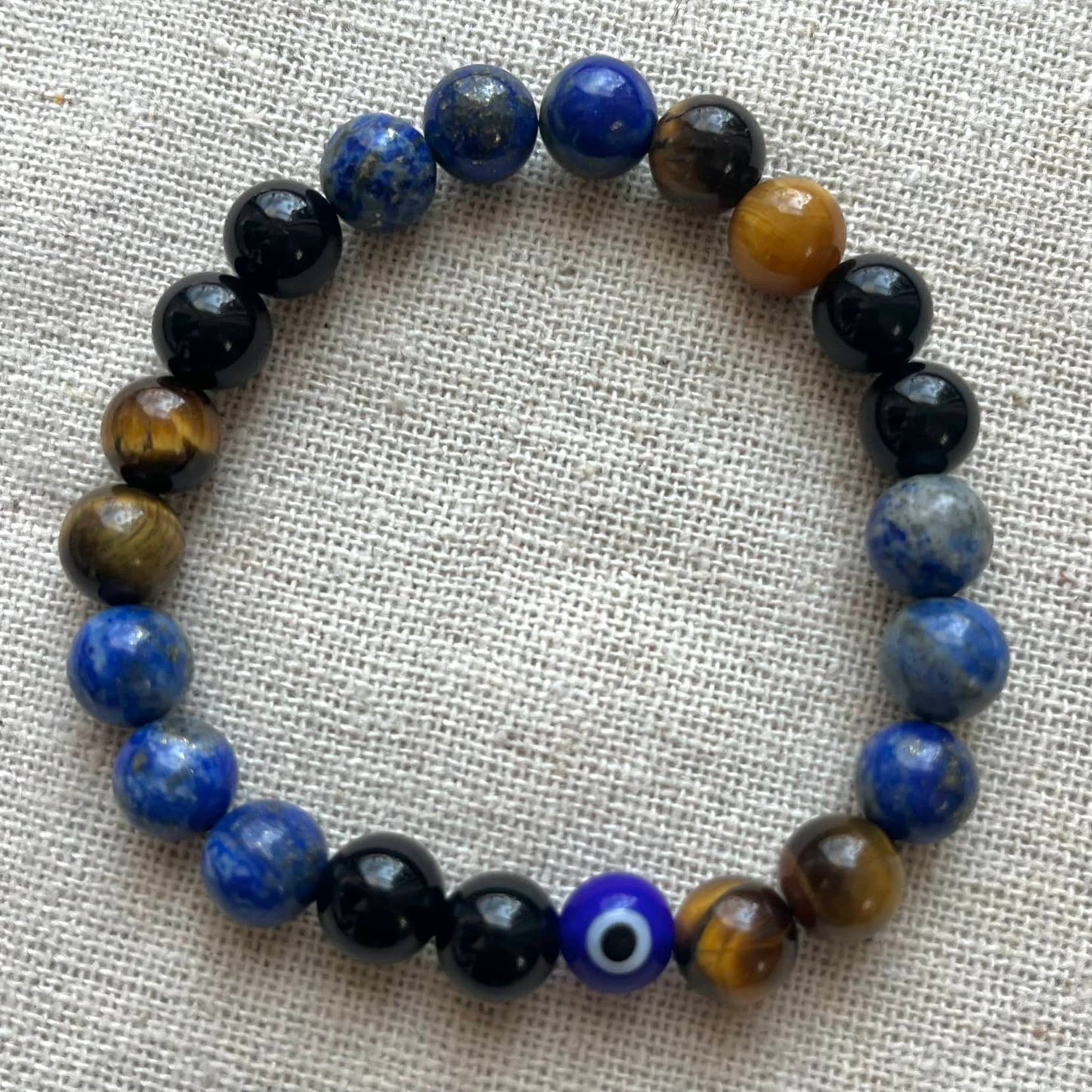 I Am Protected Bracelet - Lapis Lazuli, Tiger Eye & Obsidian