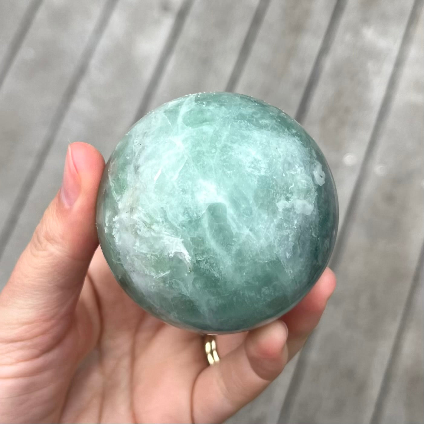 Fluorite Medium Sphere Crystal - Calm, Cleansing, Harmony