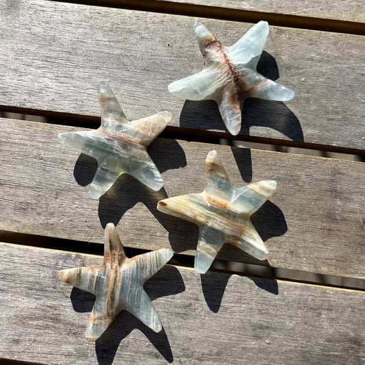 Blue Onyx Small Starfish Crystal - Calm, Peace, Grounding