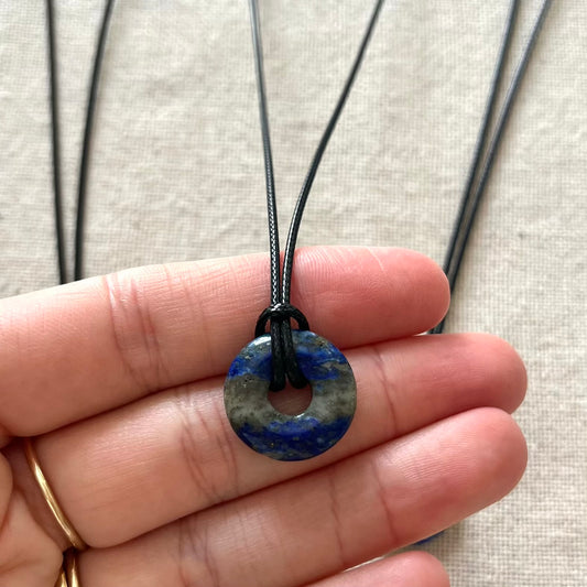 Disc Pendant - Lapis Lazuli