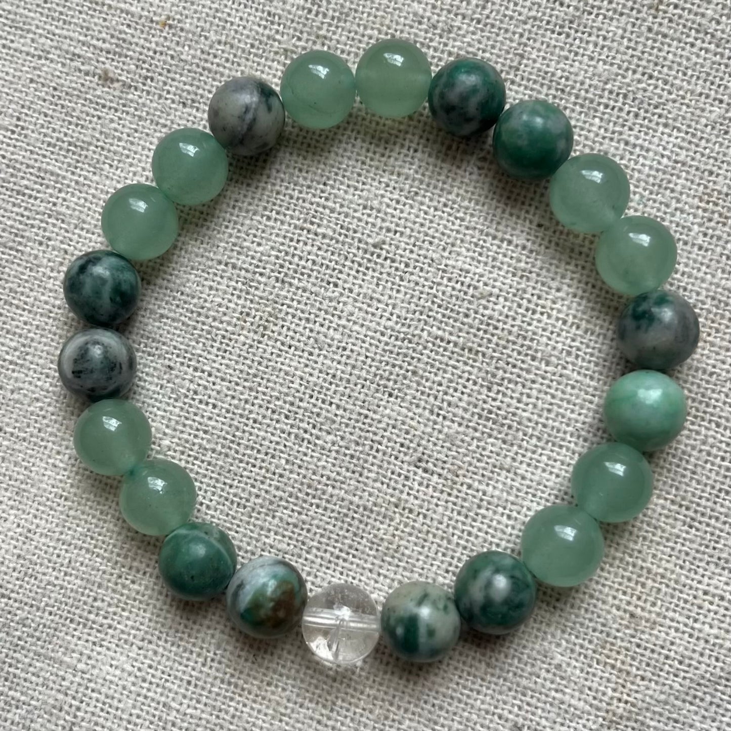 Lucky Fortune Bracelet - Jade, Green Aventurine & Clear Quartz