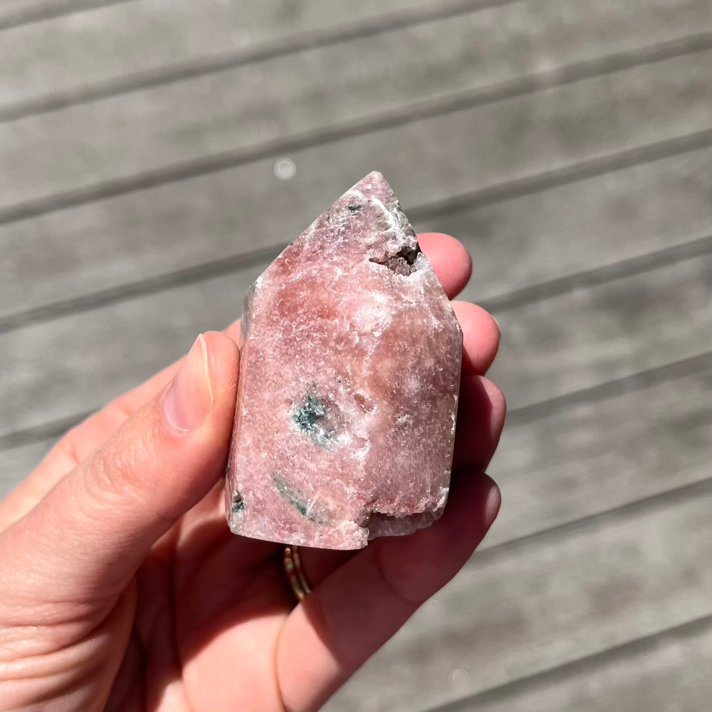 Pink Amethyst Small Tower Crystal - Calming, Protective, Heart-Centred