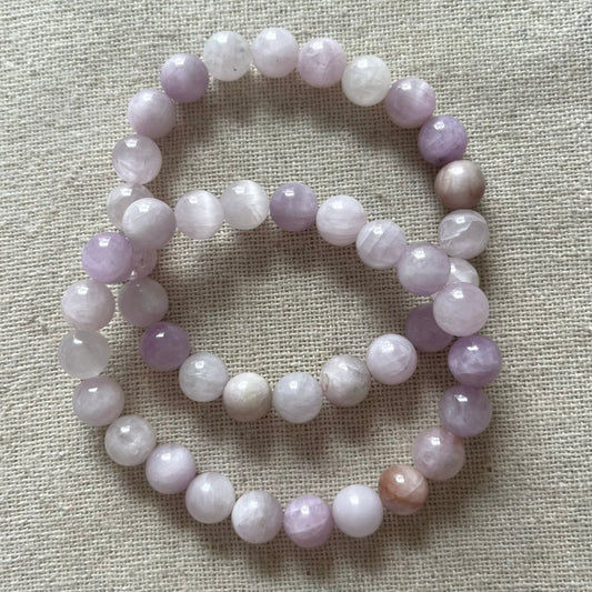 Kunzite 8mm Beaded Bracelet - Emotional Healing