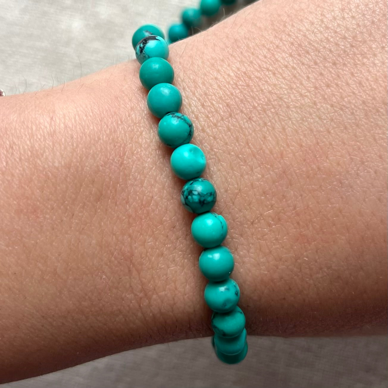 Turquoise 6mm Beaded Bracelet - Wisdom
