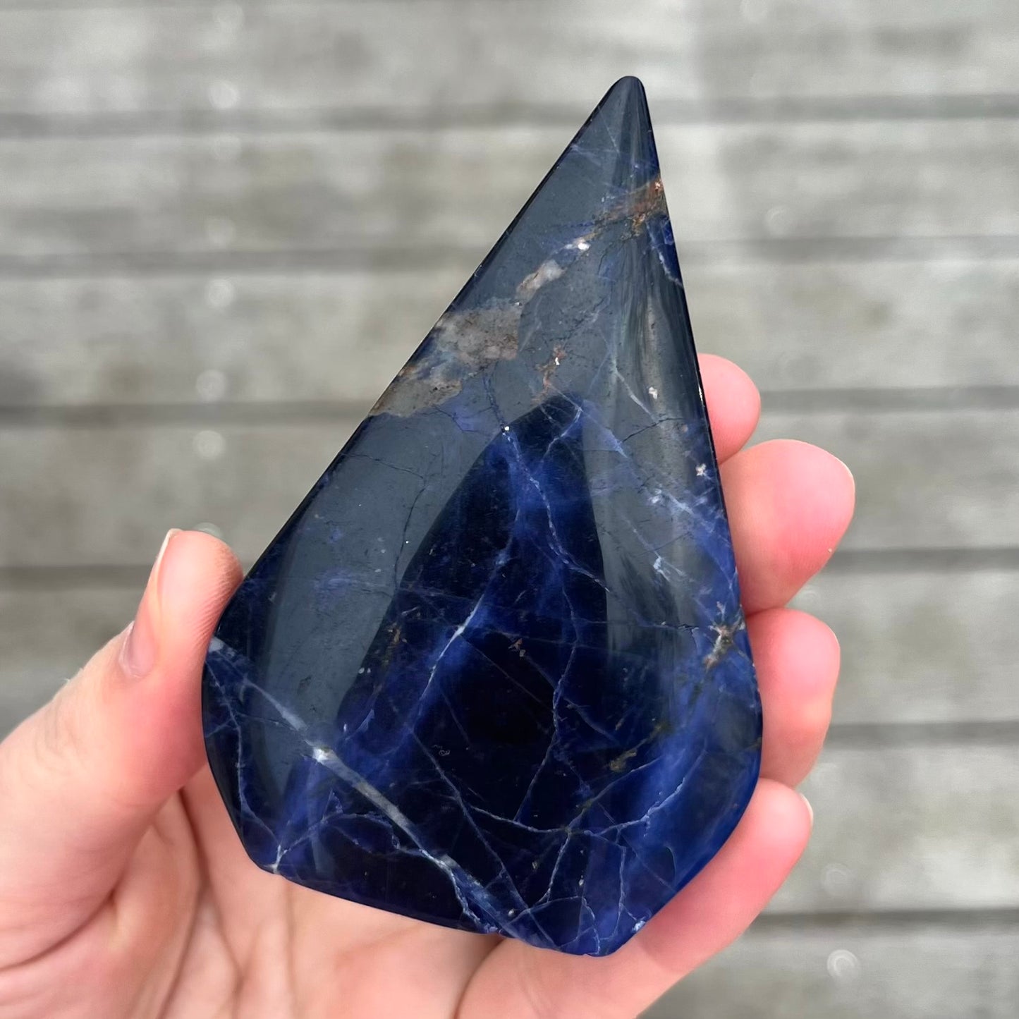 Sodalite Medium Flame Crystal - Insight, Calm, Grounding