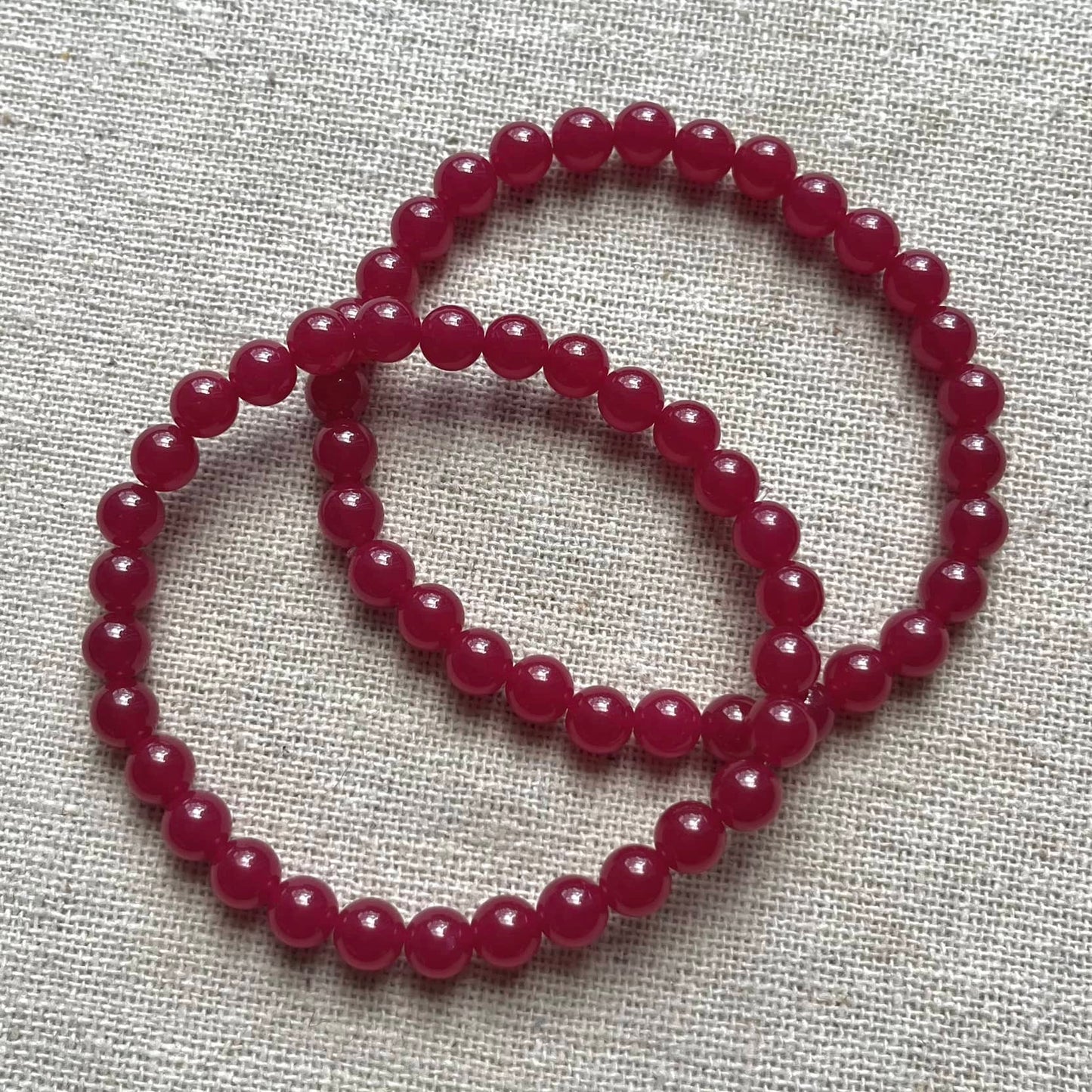 Ruby 6mm Beaded Bracelet - Empowering