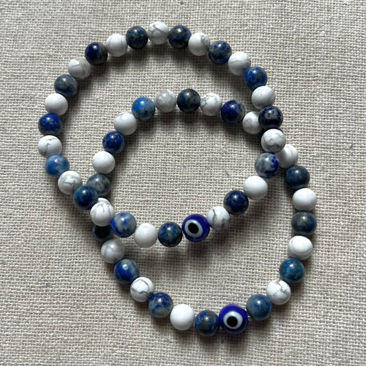 Be Protected Evil Eye Bracelet - Lapis Lazuli & Howlite