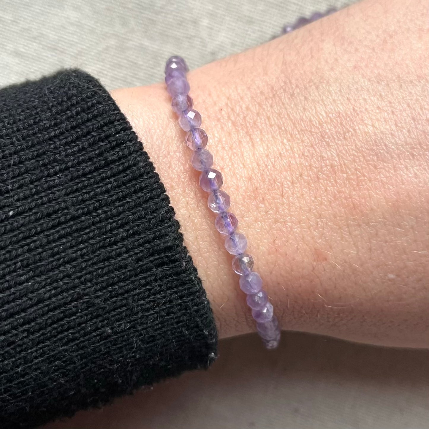 Lavender Amethyst 4mm Facet Beaded Bracelet - Serenity