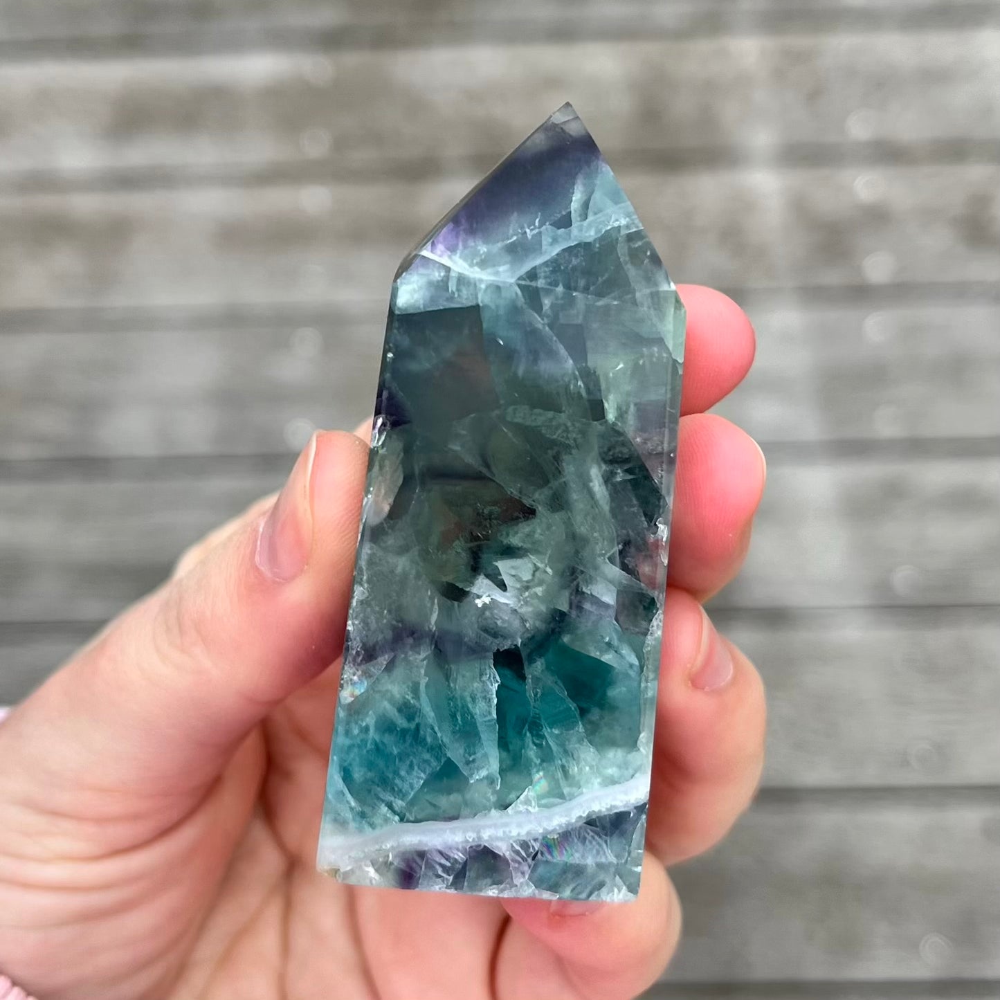Candy Fluorite Small Tower Crystal - Vibrant, Clarifying, Uplifting