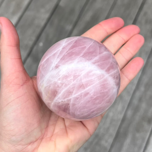 Rose Quartz Large Sphere Crystal - Unconditional Love, Emotional Healing