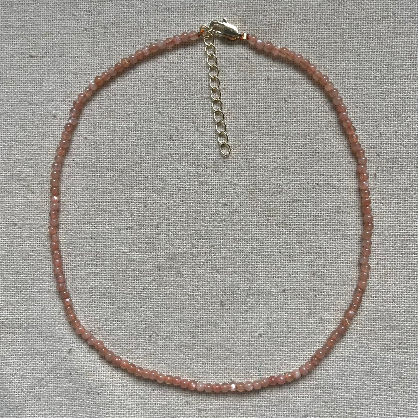 Sunstone 3mm Beaded Necklace - Joy