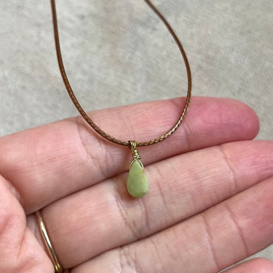 Mini Teardrop Pendant - Jade