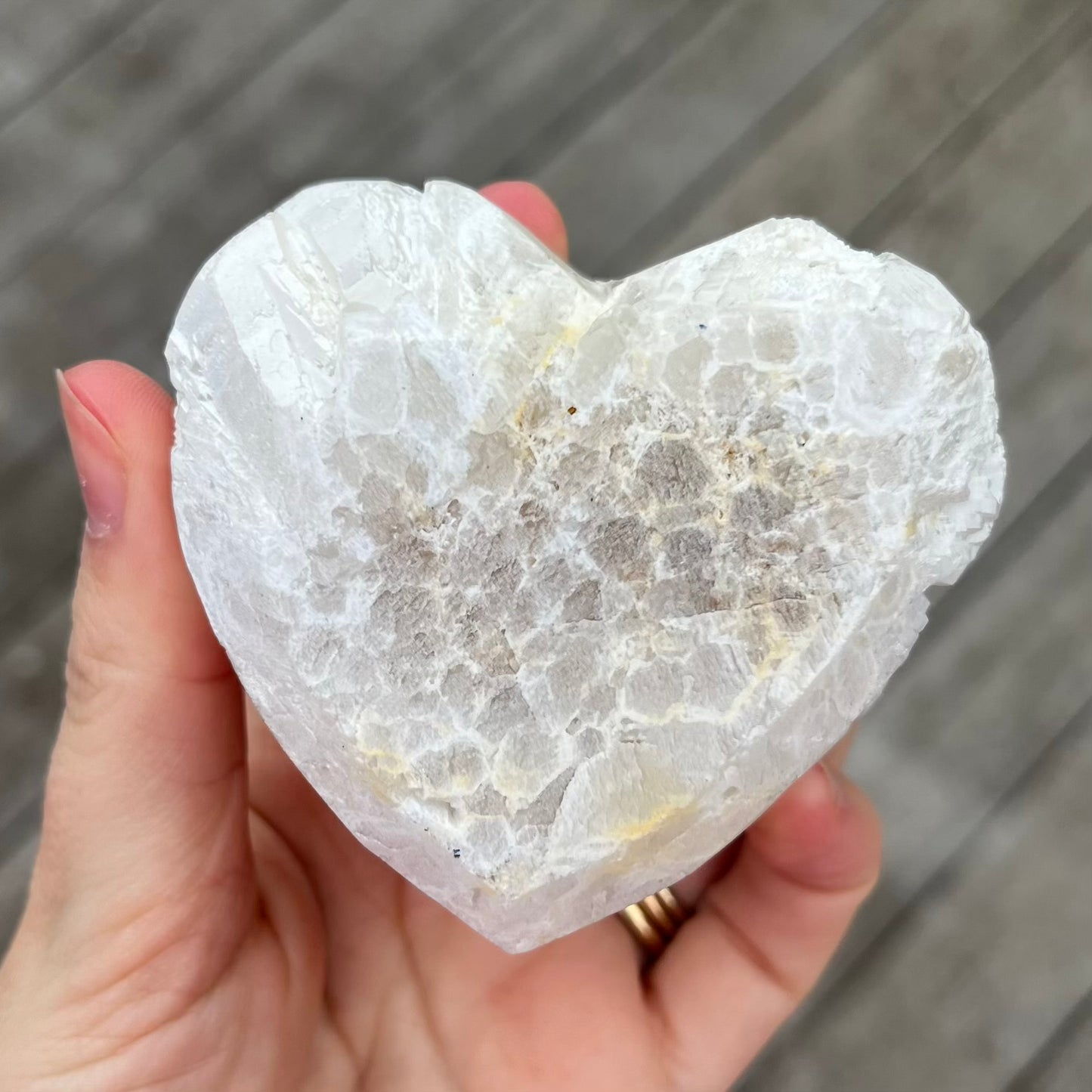 Angel Aura Quartz Medium Heart Crystal - Joy, Ethereal, Emotional Healing