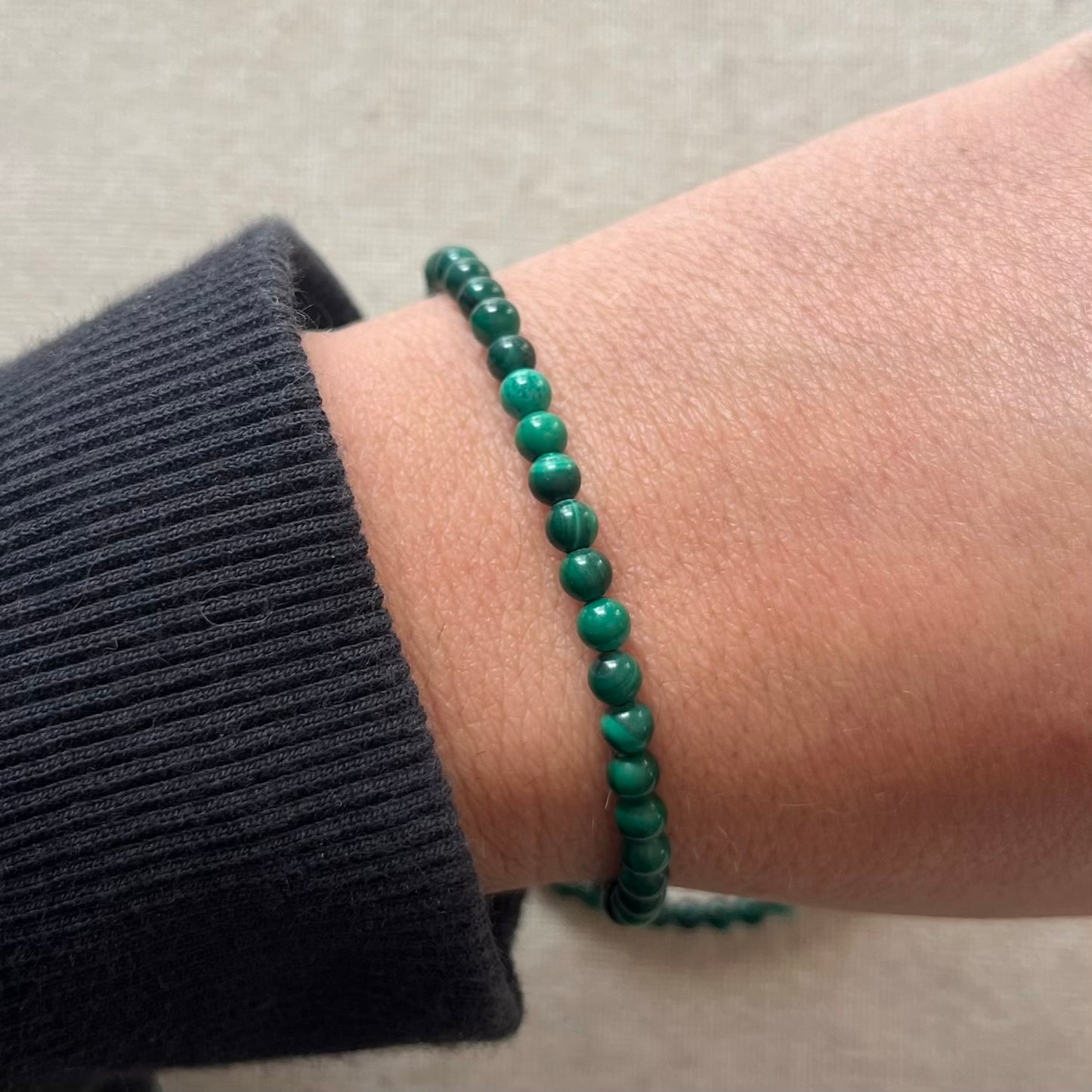 Malachite 4mm Beaded Bracelet - Transformation