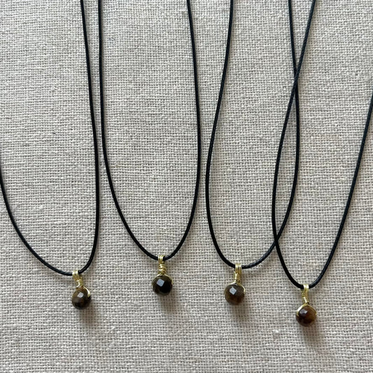 Mini Geo Pendant - Tiger Eye