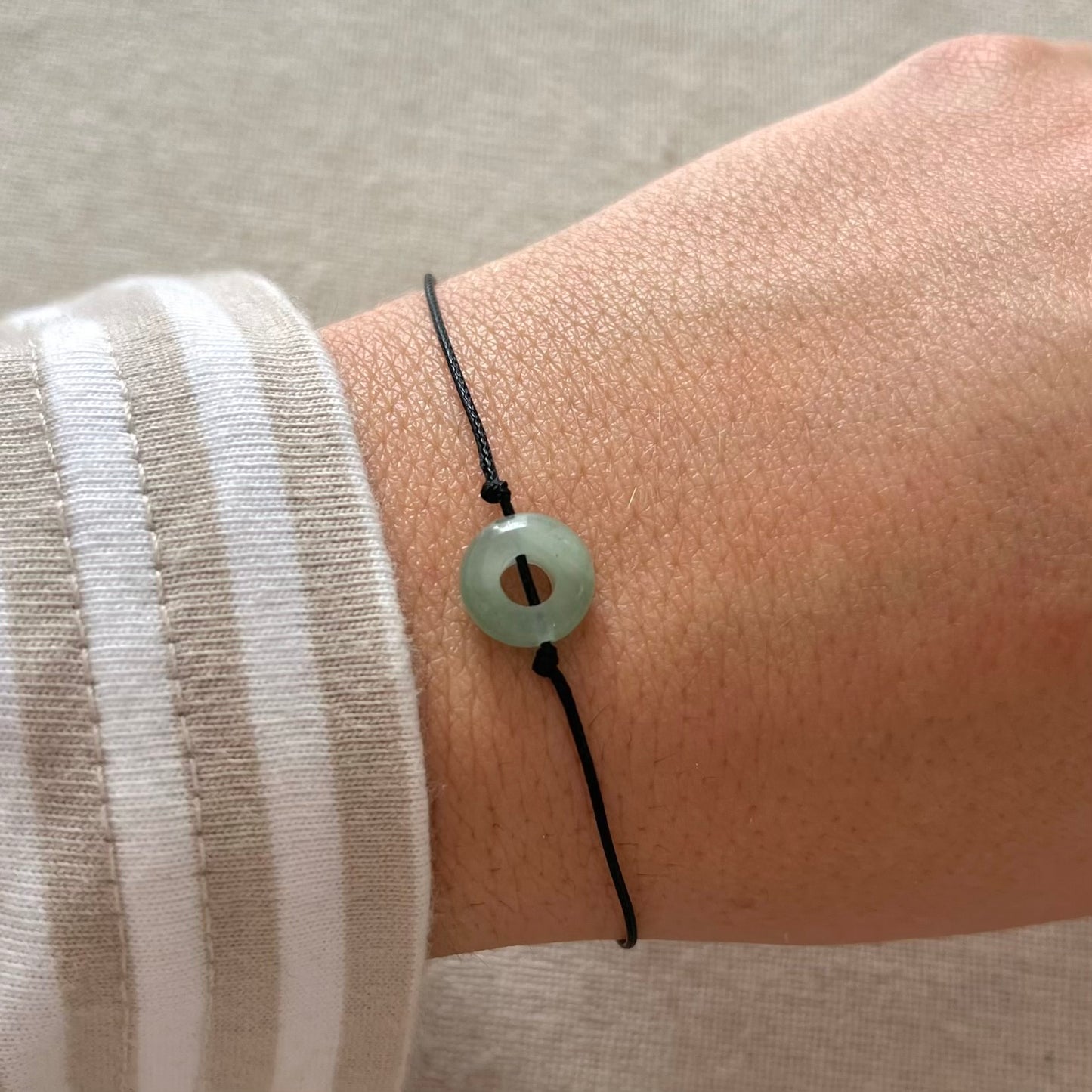 Mini Disc Cord Bracelet - Green Aventurine